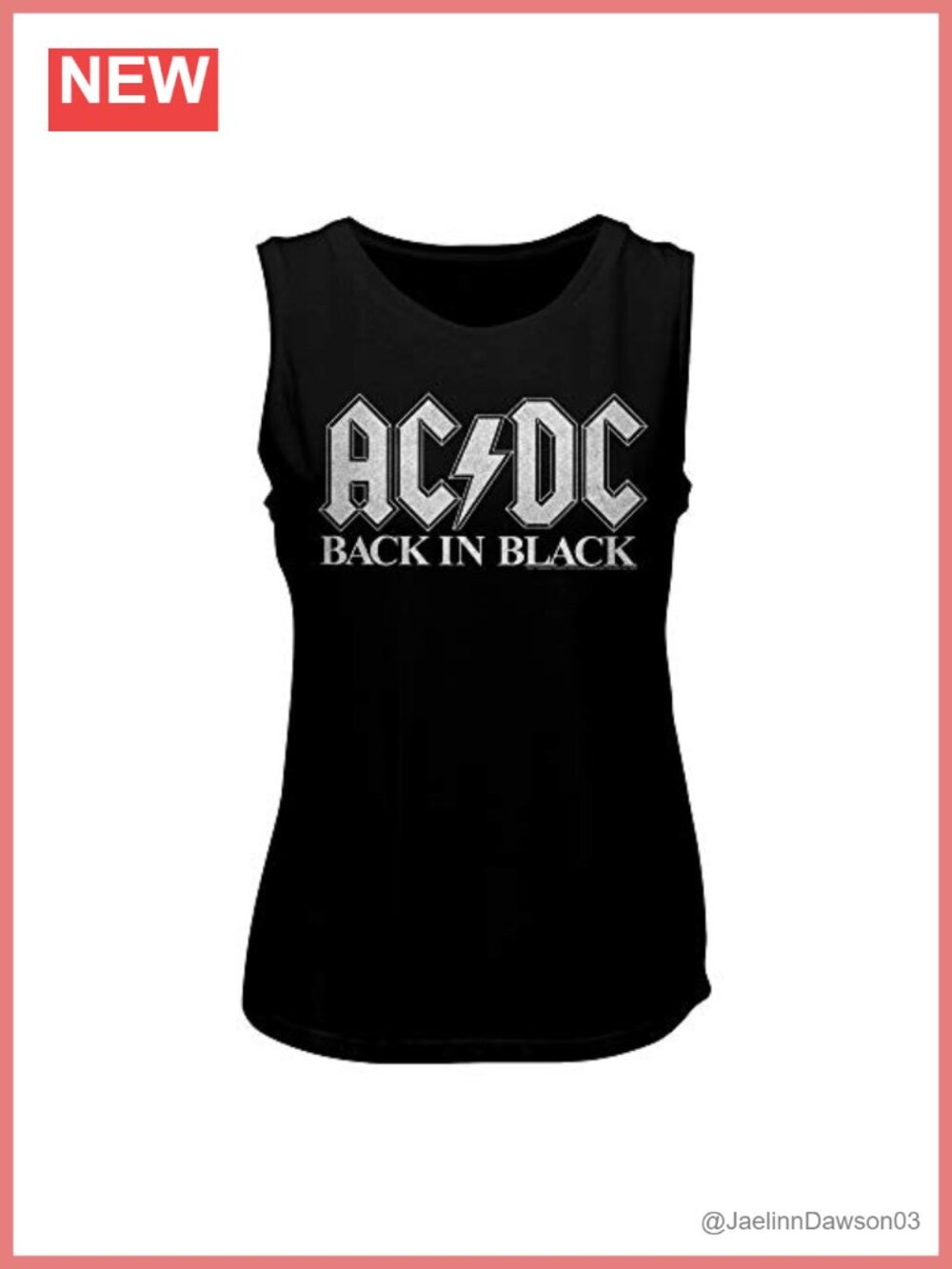 Officially Licensed AC/DC Back in Black Tank Top Ladies